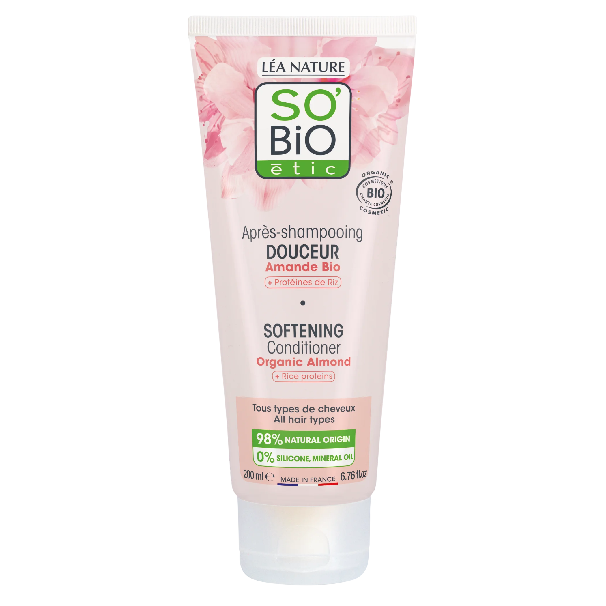 SO’BiO étic Kondicionér vlasový s mandlovým mlékem a rýžovými proteiny BIO (200 ml) - pro všechny typy vlasů