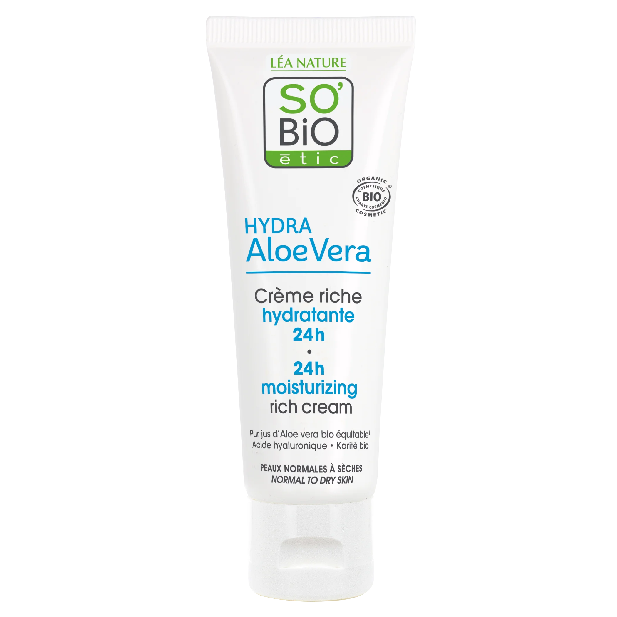 SO’BiO étic Krém bohatě hydratující denní s Aloe vera BIO (50 ml) - s kyselinou hyaluronovou
