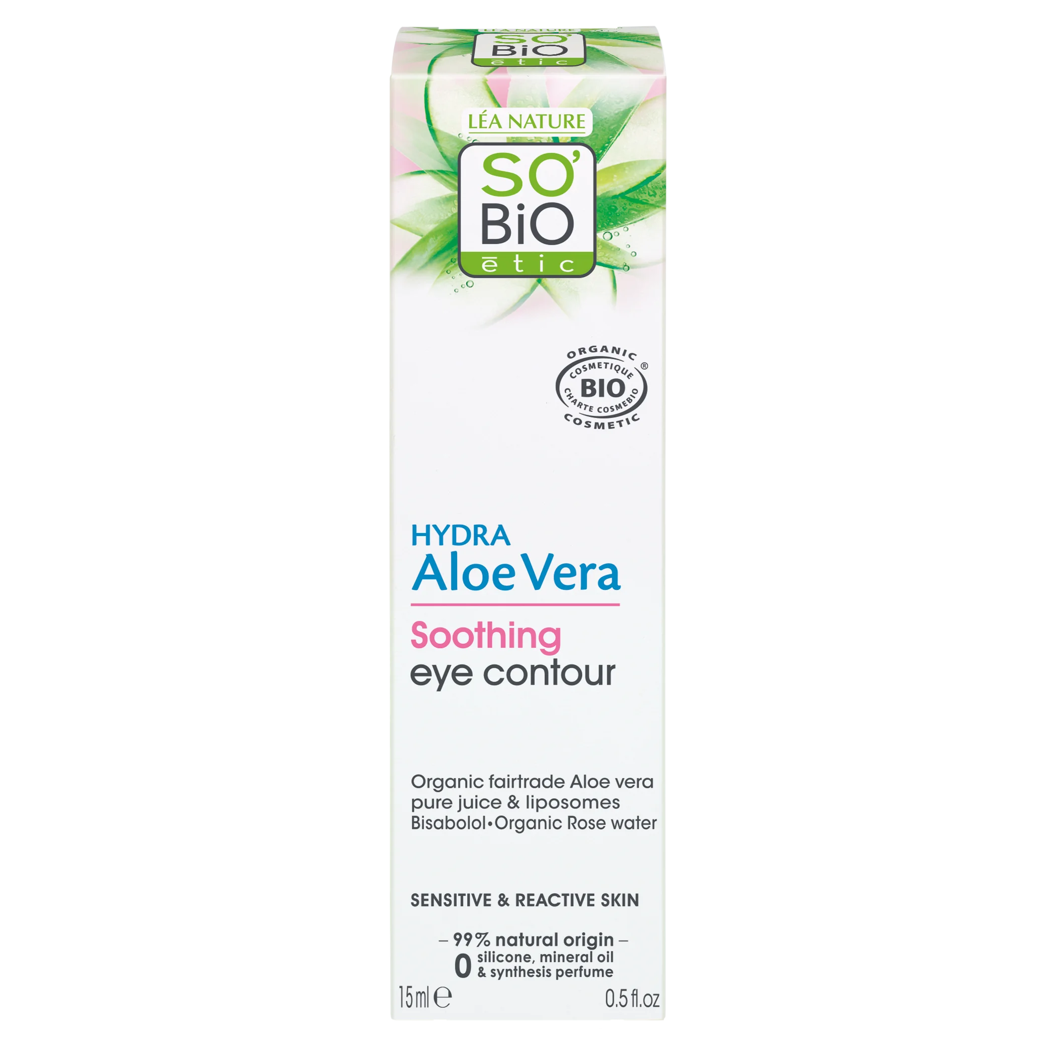 SO’BiO étic Krém kolem očí zklidňující s Aloe Vera BIO (15 ml) - hydratuje a zklidňuje oční okolí