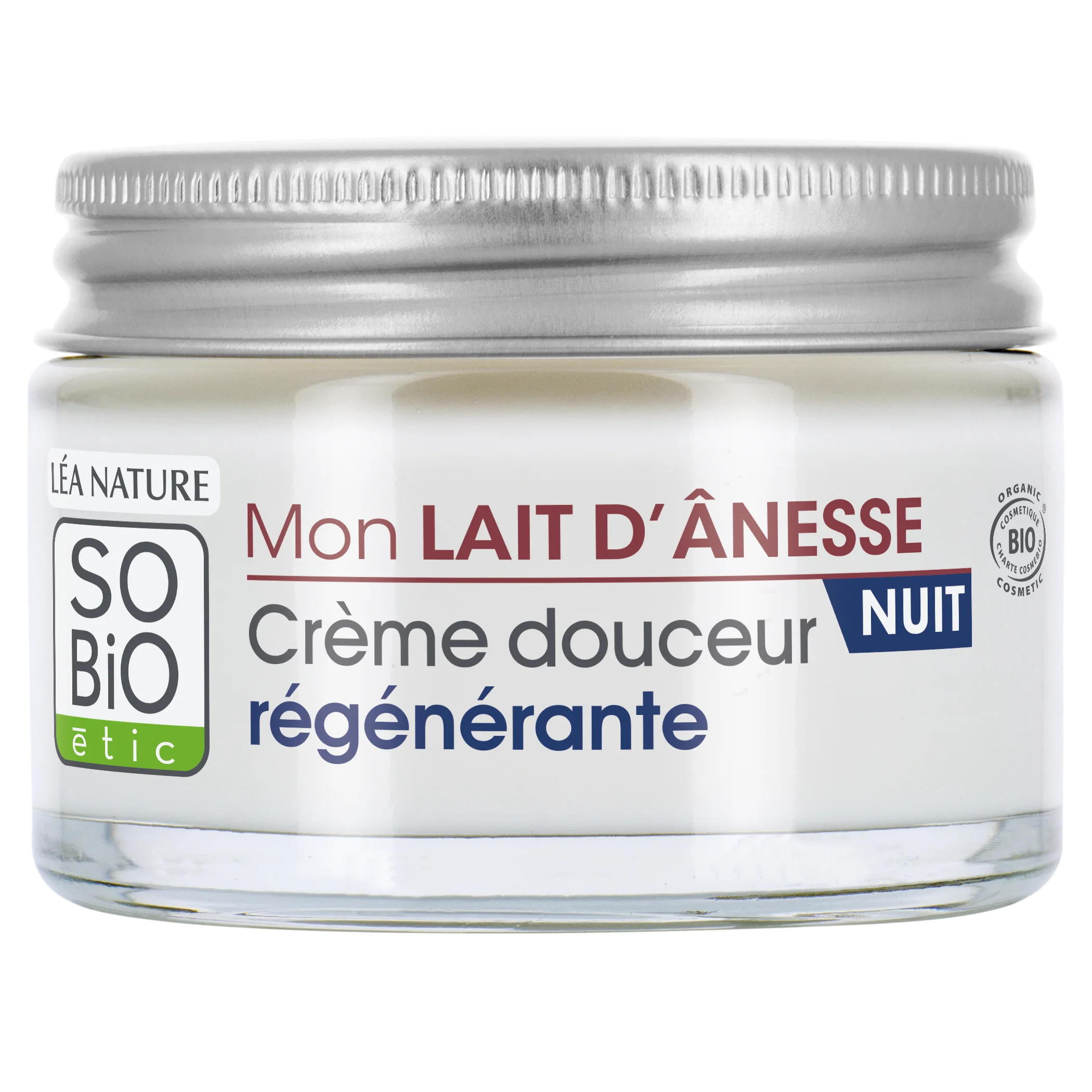 SO’BiO étic Krém noční regenerační s oslím mlékem BIO (50 ml) - šlehaná textura