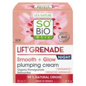 SO’BiO étic Krém noční rozjasňující proti vráskám Lift'Grenade BIO (50 ml) - s granátovým jablkem