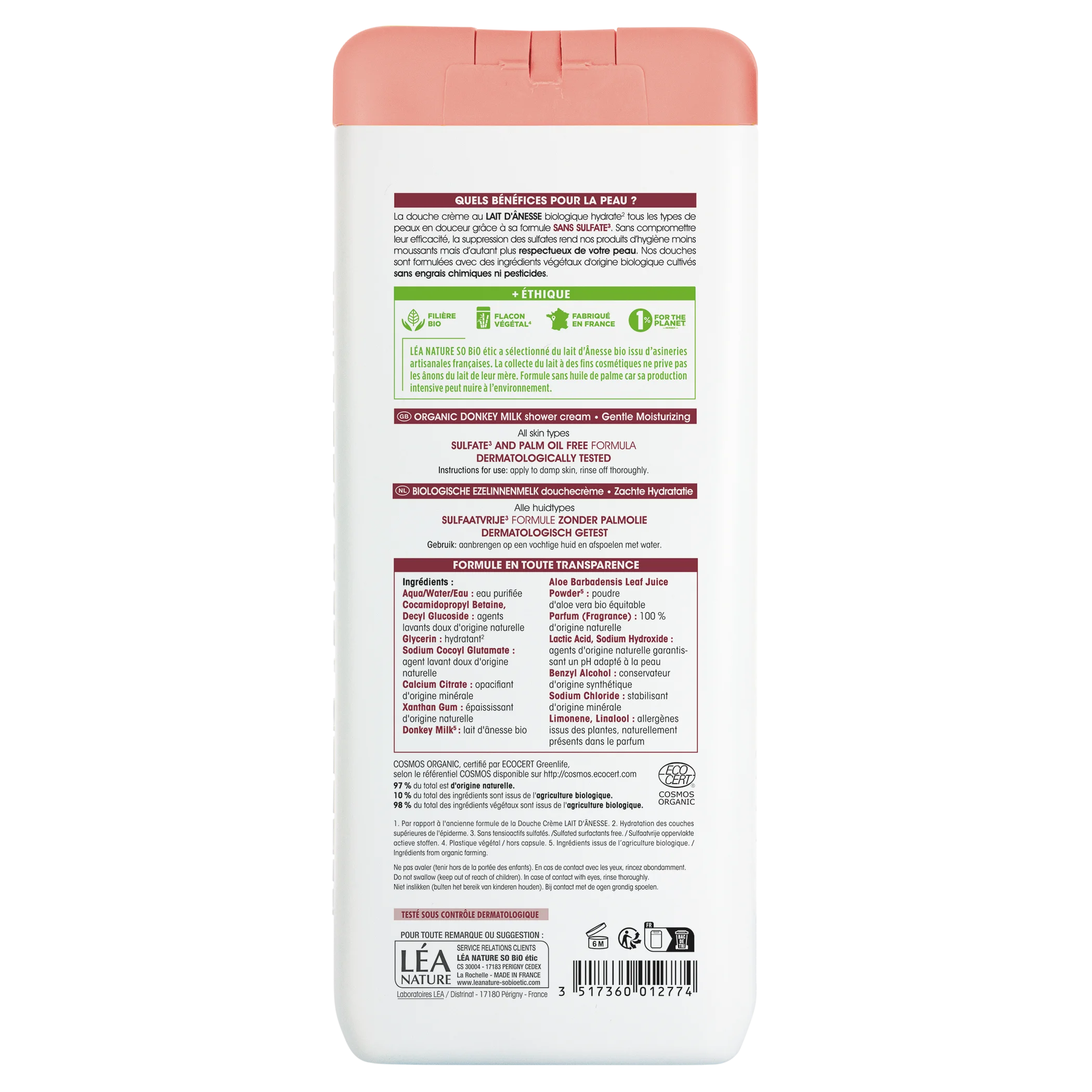 SO’BiO étic Krém sprchový jemně hydratační s oslím mlékem BIO (650 ml) - všechny typy pokožky