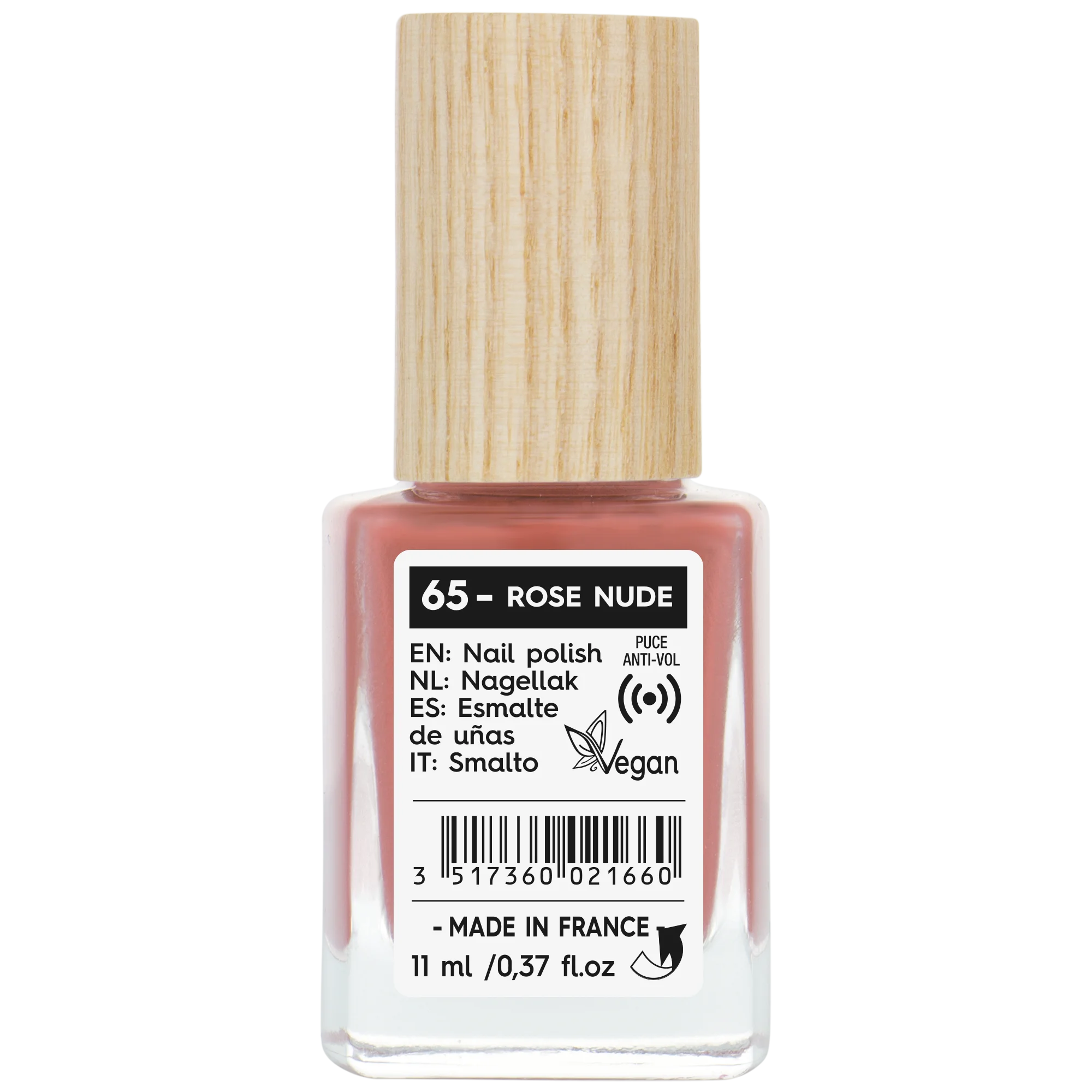 SO’BiO étic Lak na nehty - 65 růžová nude (11 ml) - se zářivou a intenzivní barvou