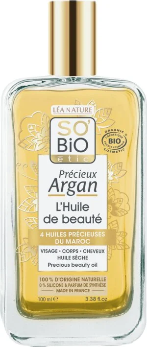 SO’BiO étic Précieux Argan Pěstící olej na tělo, tvář i vlasy BIO (100 ml) - elixír mládí a krásy