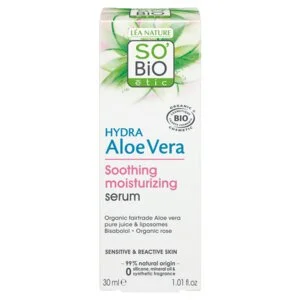 SO’BiO étic Sérum pleťové s Aloe vera - zklidnění a hydratace pro citlivou pleť BIO (30 ml) - hydratuje, zklidňuje a rozjasňuje
