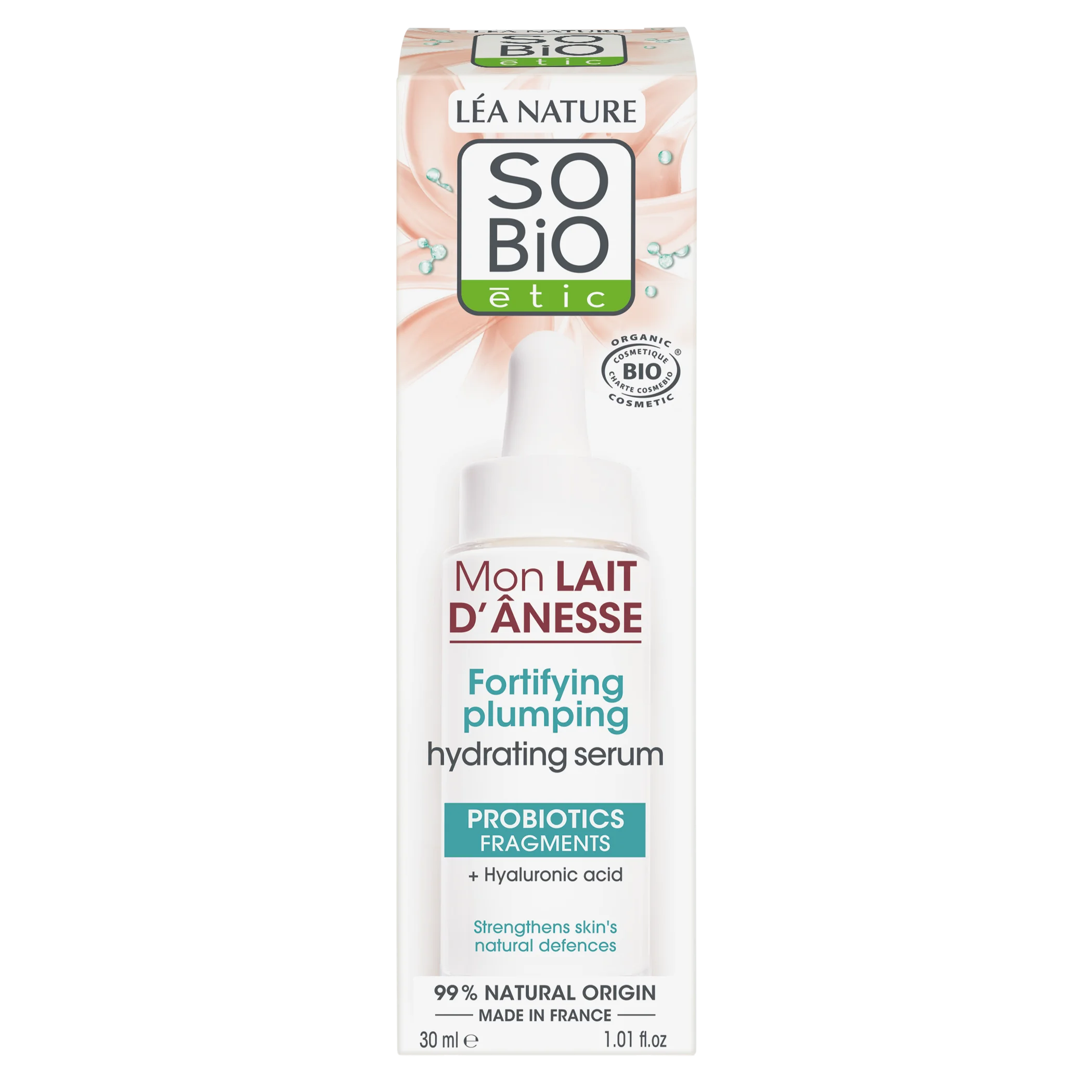 SO’BiO étic Sérum posilující hydratační s oslím mlékem BIO (30 ml) - s kyselinou hyaluronovou