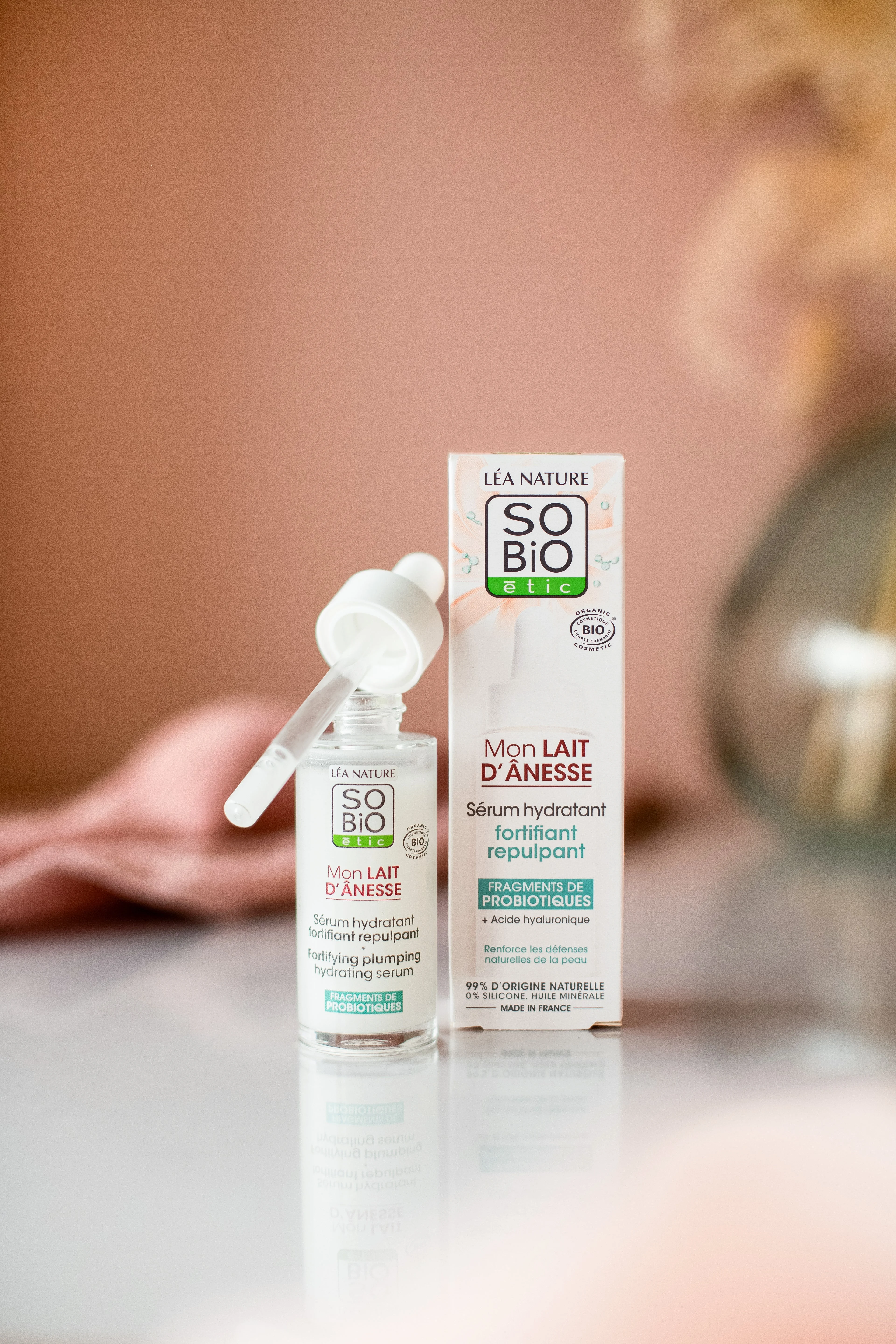 SO’BiO étic Sérum posilující hydratační s oslím mlékem BIO (30 ml) - s kyselinou hyaluronovou