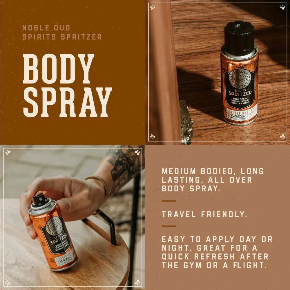 Spirits Spritzer Noble Oud tělový sprej pro muže 100 ml