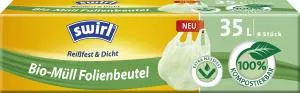 Swirl Bio kompostovatelné pytle s uchy (6ks) - 35 l