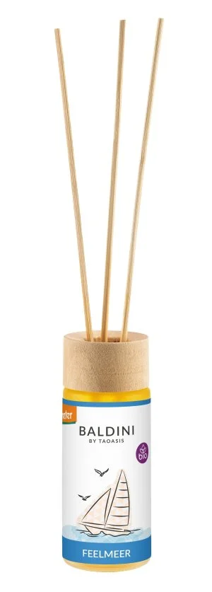 Taoasis Baldini Aroma difuzér s tyčinkami FeelSea BIO (50 ml) - osvěžující, povzbuzující, harmonizující
