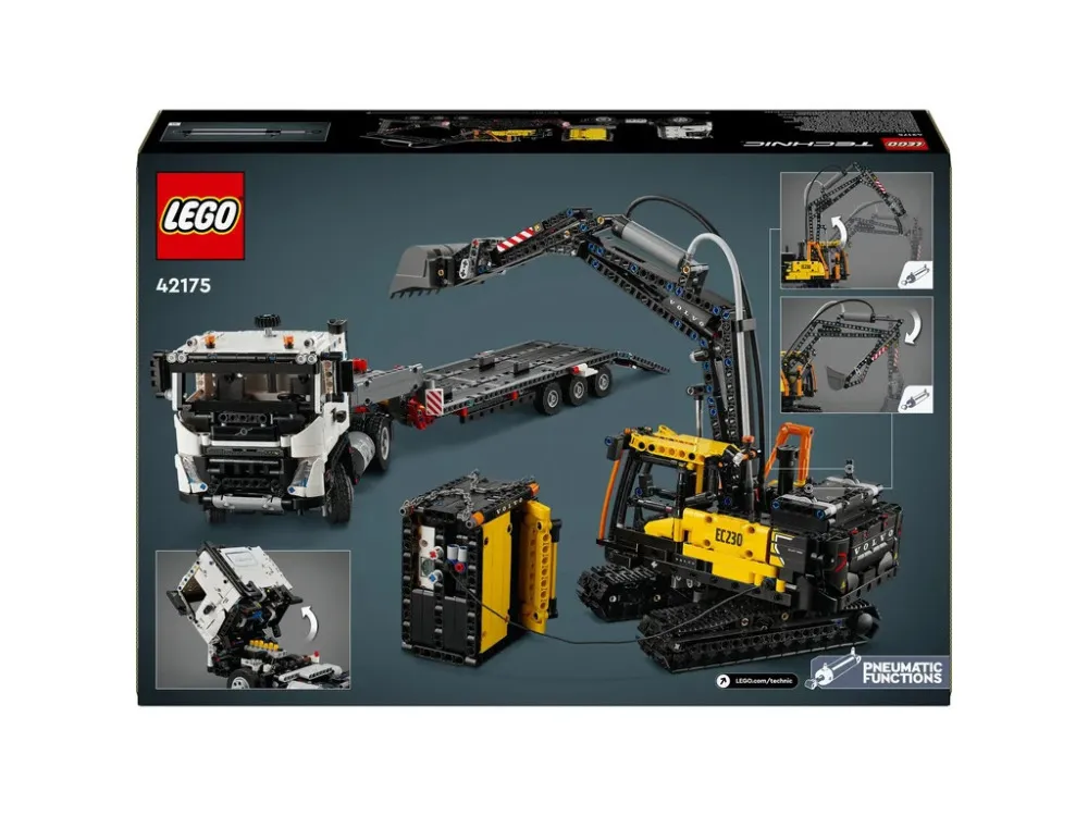 Technic 42175 Nákladní auto Volvo FMX a elektrický bagr Volvo EC230