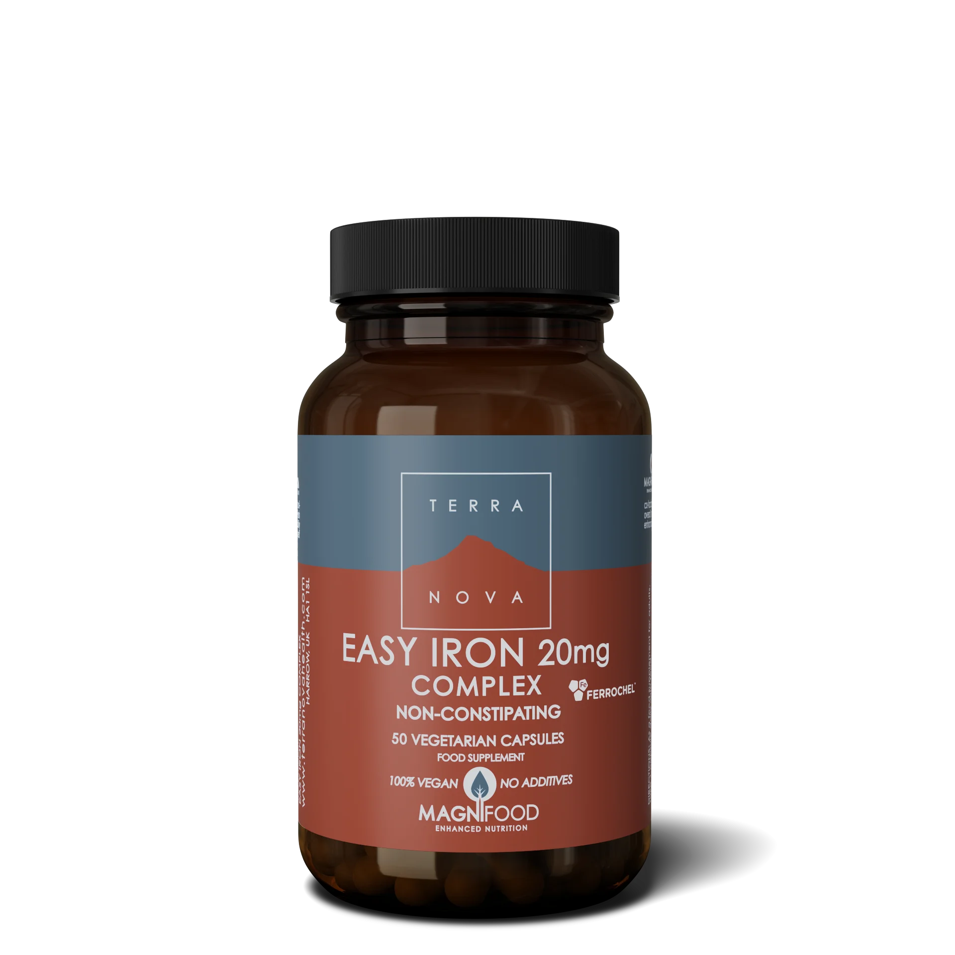 Terranova Health Easy Iron 20 mg Complex (50 kapslí) - dobře se vstřebává