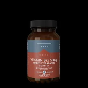 Terranova Health Vitamin B12 (Methycobalamin) 500 ug Complex (50 kapslí) - dobře se vstřebává