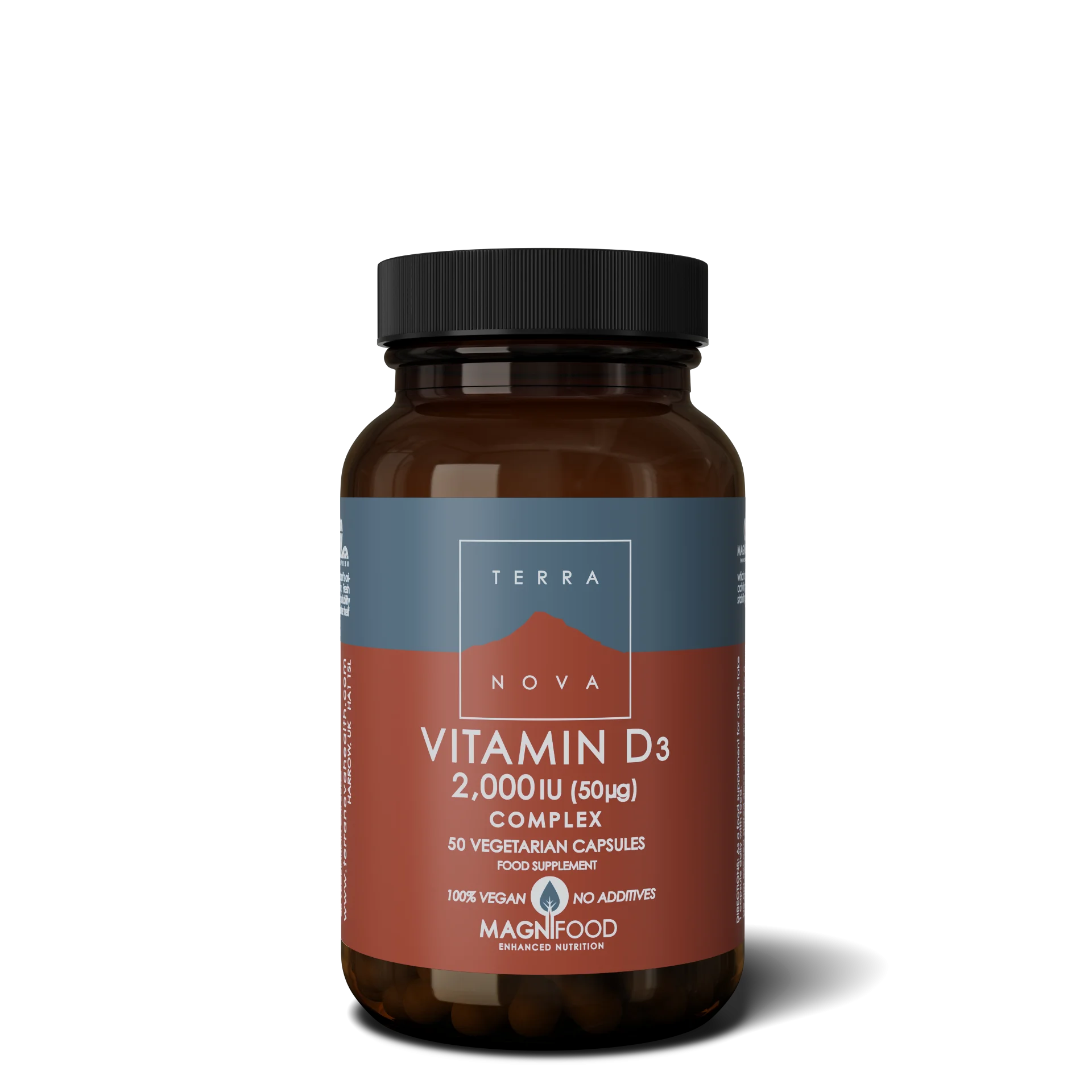 Terranova Health Vitamin D3 2000 iu Complex (50 kapslí) - získaný z lišejníku