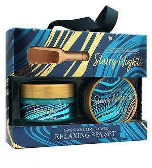 The Indulgent Bathing Co. Starry Nights dárková sada tělový peeling 135 g + koupelová sůl 105 g