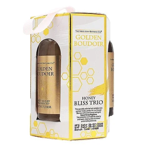 Golden Boudoir dárková sada sprchový gel 60 ml + pěna do koupele 60 ml + tělové mléko