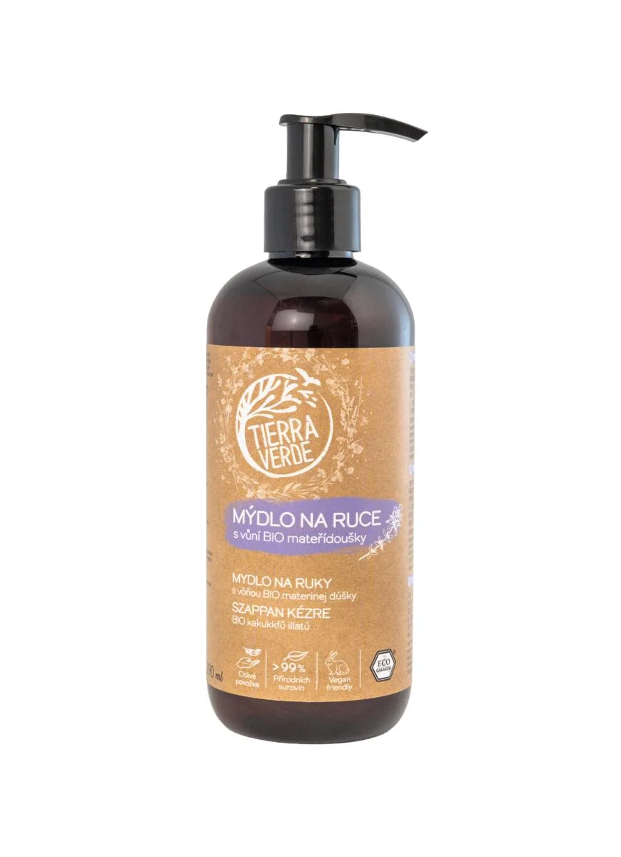 Tierra Verde Tekuté mýdlo na ruce - BIO Mateřídouška 290 ml - s českým bio jitrocelem