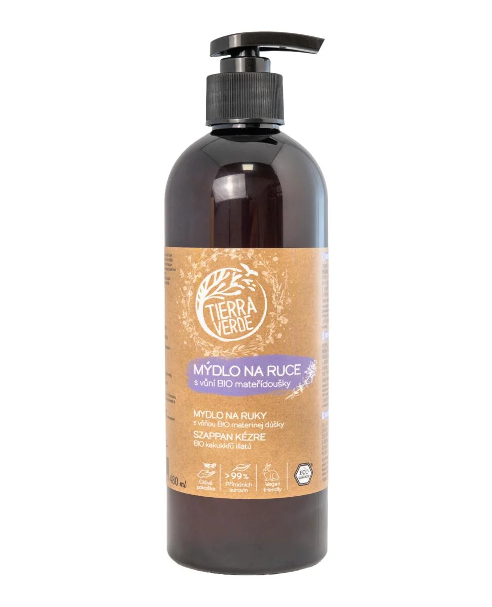 Tierra Verde Tekuté mýdlo na ruce - BIO Mateřídouška 290 ml - s českým bio jitrocelem