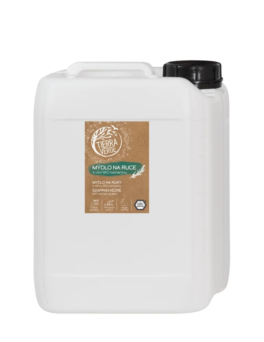 Tierra Verde Tekuté mýdlo na ruce - BIO Rozmarýn 100 ml - s českým bio jitrocelem