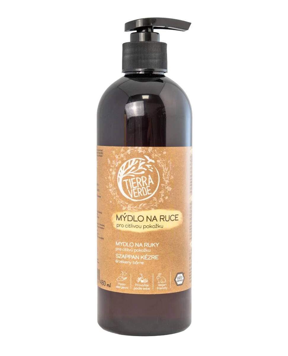 Tierra Verde Tekuté mýdlo na ruce - citlivá pokožka 290 ml - s českým bio jitrocelem