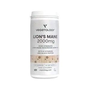 Vegetology Vegan Lion's Mane (Korálovec ježatý) 2000 mg + B-Komplex, 60 kapslí