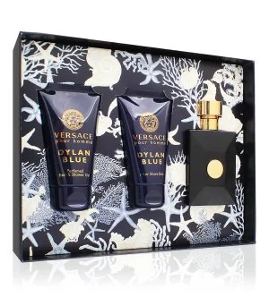 Versace Dylan Blue Pour Homme dárková sada 50 ml + sprchový gel 50 ml + balzám po holení toaletní voda pro muže