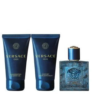Versace Eros dárková sada 50 ml + sprchový gel 50 ml + balzám po holení toaletní voda pro muže
