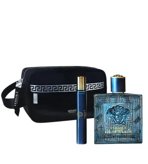 Versace Eros dárková sada + toaletní voda 10 ml + kosmetická taštička toaletní voda pro muže