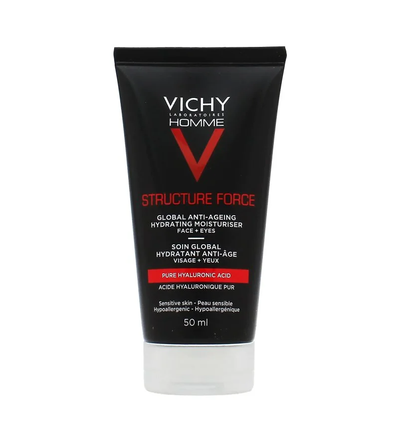 Homme Structure Force Anti-Aging Moisturizer zpevňující protivráskový krém s kyselinou hyaluronovou pro muže 50 ml