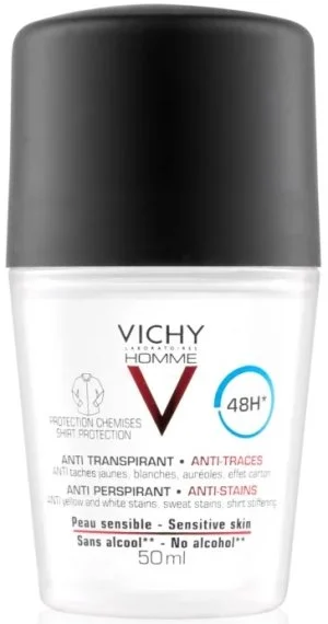 Vichy Homme 48h antiperspirant proti bílým a žlutým skvrnám pro muže