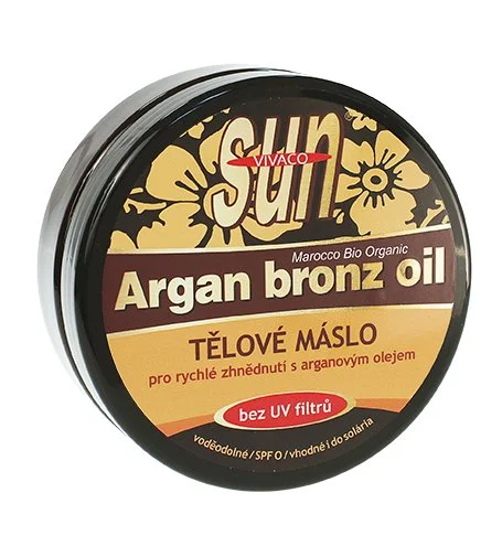 SUN Argan Bronz Oil opalovací máslo s bio arganovým olejem bez UV filtrů 200 ml