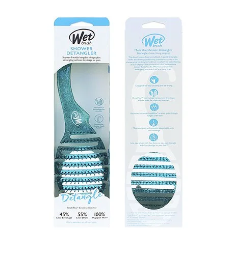 Shower Detangler kartáč na vlasy Teal Glitter