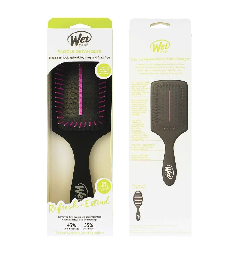 Refresh + Extend Paddle Detangler kartáč na vlasy Black