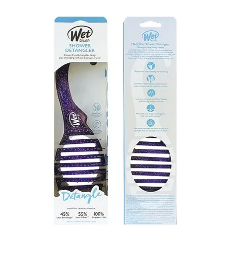 Shower Detangler kartáč na vlasy Purple Glitter