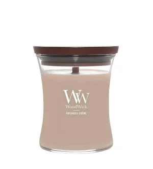 WoodWick Patchouli Créme vonná svíčka s dřevěným knotem 275 g