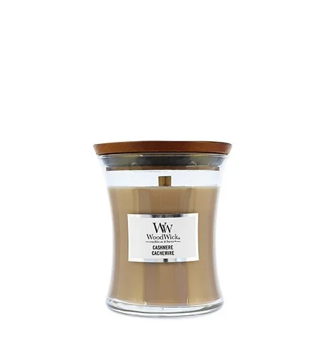 Sklo malé/Cashmere vonná svíčka s dřevěným knotem 85 g