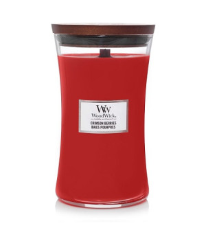 WoodWick Crimson Berries vonná svíčka s dřevěným knotem pro ženy