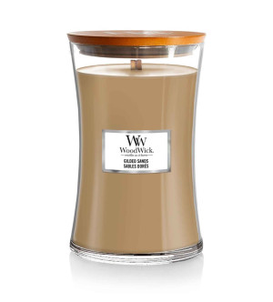 Woodwick Gilded Sands vonná svíčka s dřevěným knotem pro ženy