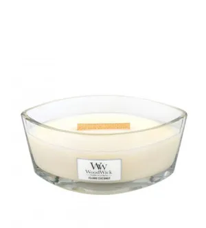 WoodWick Island Coconut vonná svíčka s dřevěným knotem 453,6 g