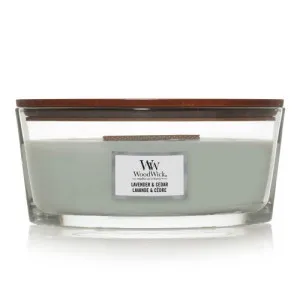 WoodWick Lavender & Cedar vonná svíčka s dřevěným knotem 453,6 g