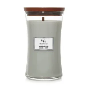 WoodWick Lavender & Cedar vonná svíčka s dřevěným knotem pro ženy