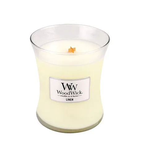 Linen vonná svíčka s dřevěným knotem 275 g