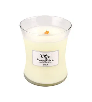 WoodWick WoodWick Linen vonná svíčka s dřevěným knotem pro ženy
