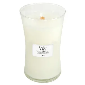 WoodWick Linen vonná svíčka s dřevěným knotem 609,5 g