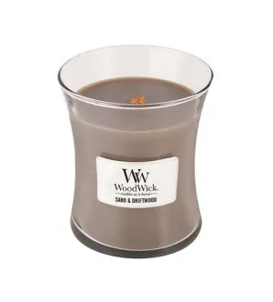 WoodWick Sand & Driftwood vonná svíčka s dřevěným knotem 275 g