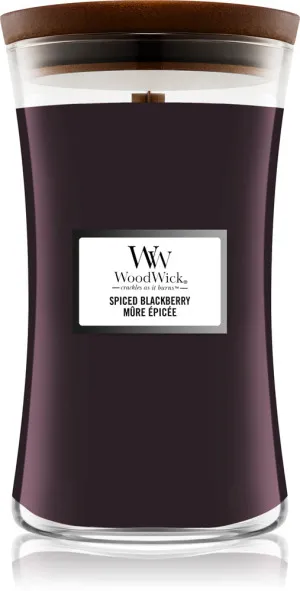 WoodWick Spiced Blackberry vonná svíčka s dřevěným knotem 609,5 g