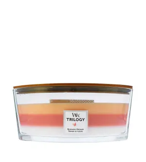 WoodWick Trilogy Blooming Orchard vonná svíčka s dřevěným knotem 453,6 g