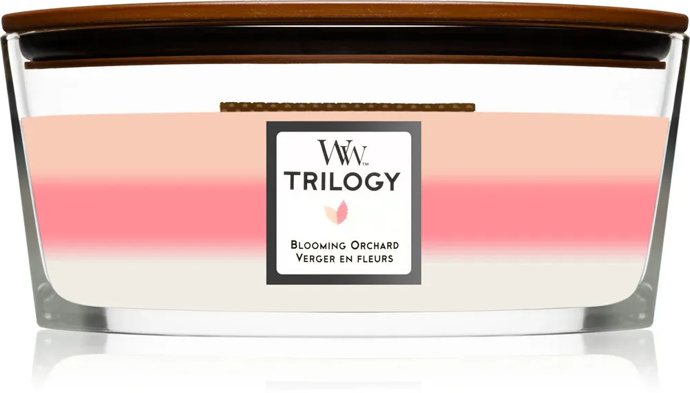 Trilogy Blooming Orchard vonná svíčka s dřevěným knotem 453,6 g