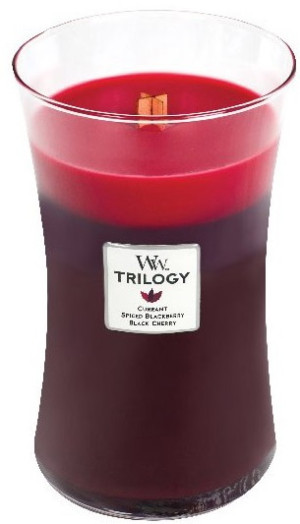 WoodWick Trilogy Sun Ripened Berries vonná svíčka s dřevěným knotem pro ženy