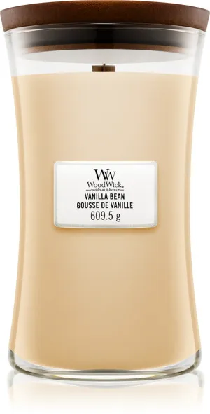 WoodWick Vanilla Bean vonná svíčka s dřevěným knotem 609,5 g